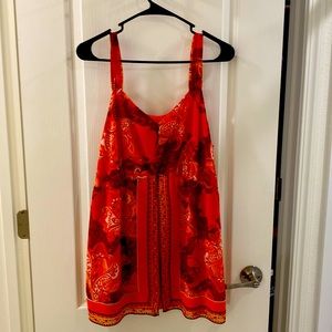 14/16  top, orange patterned